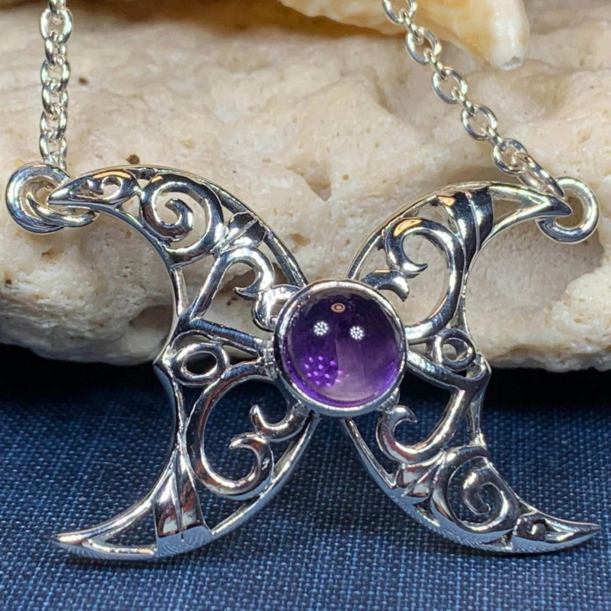 Morgana Moon Necklace - Amethyst