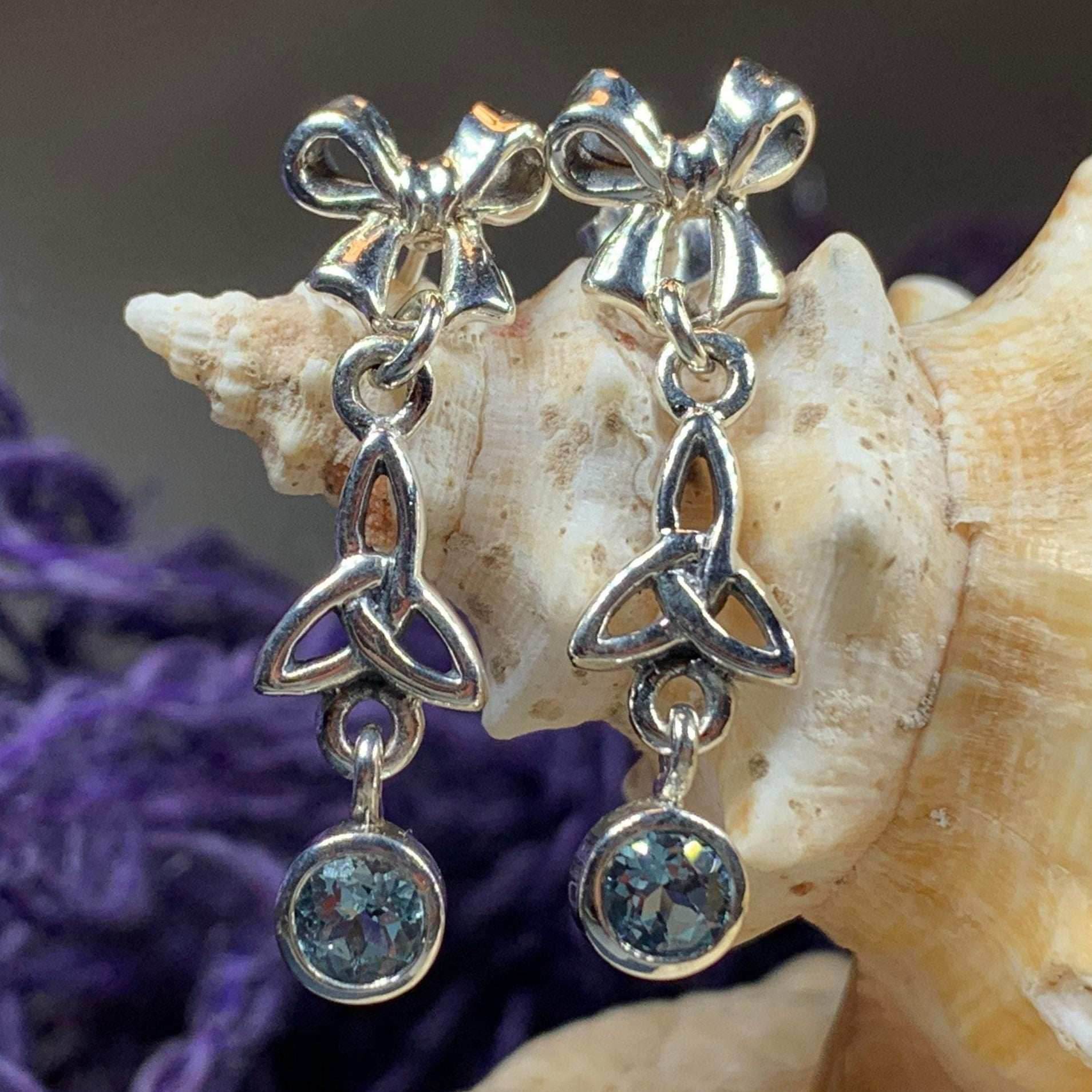 Joy Trinity Knot Earrings - Amethyst