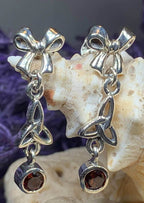 Joy Trinity Knot Earrings - Amethyst