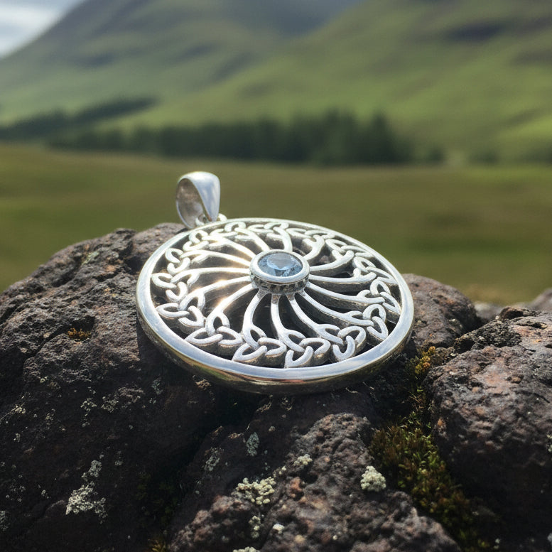 Wheel of Life Trinity Knot Necklace