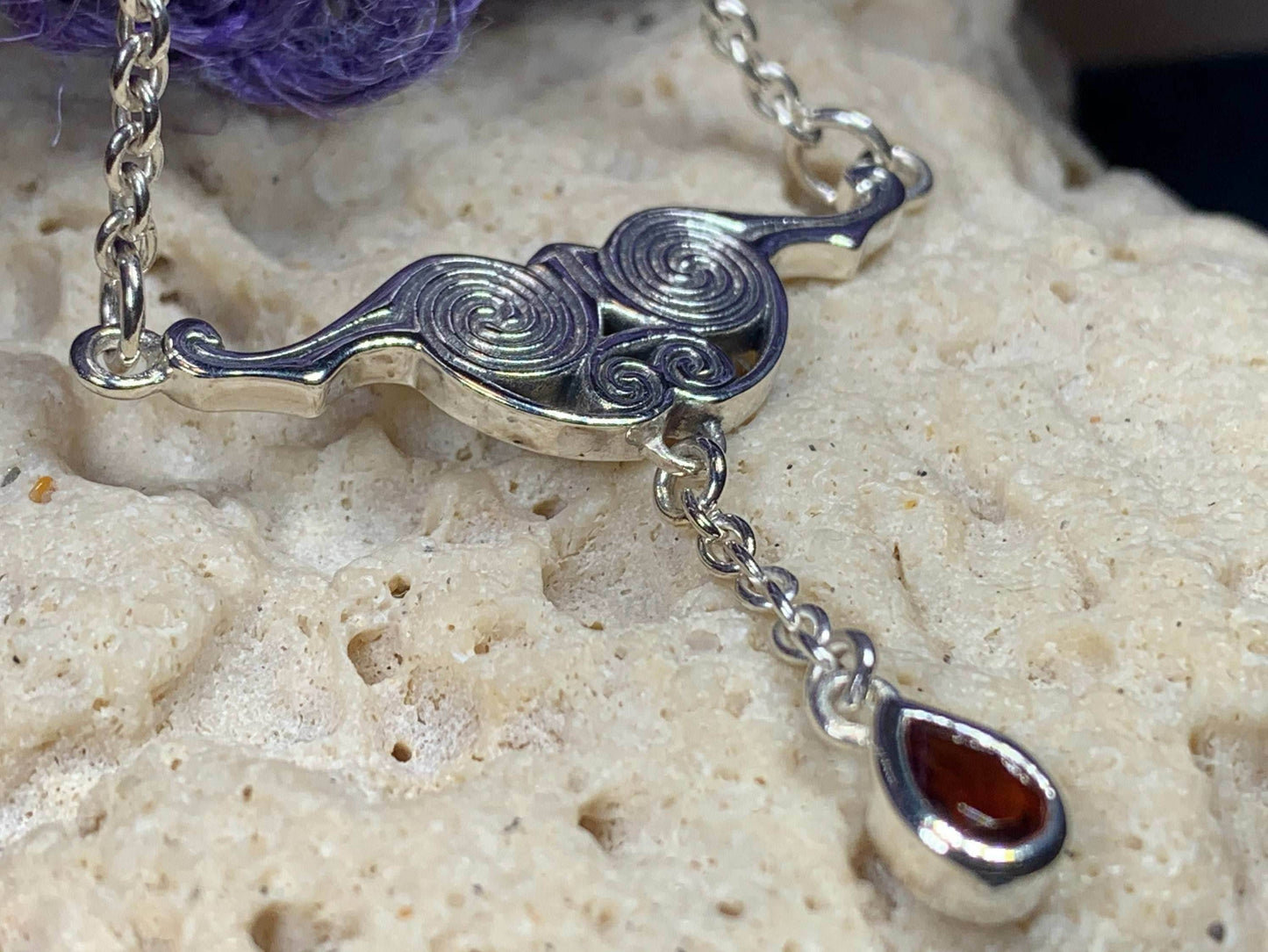 Liosa Celtic Spiral Necklace - Amethyst