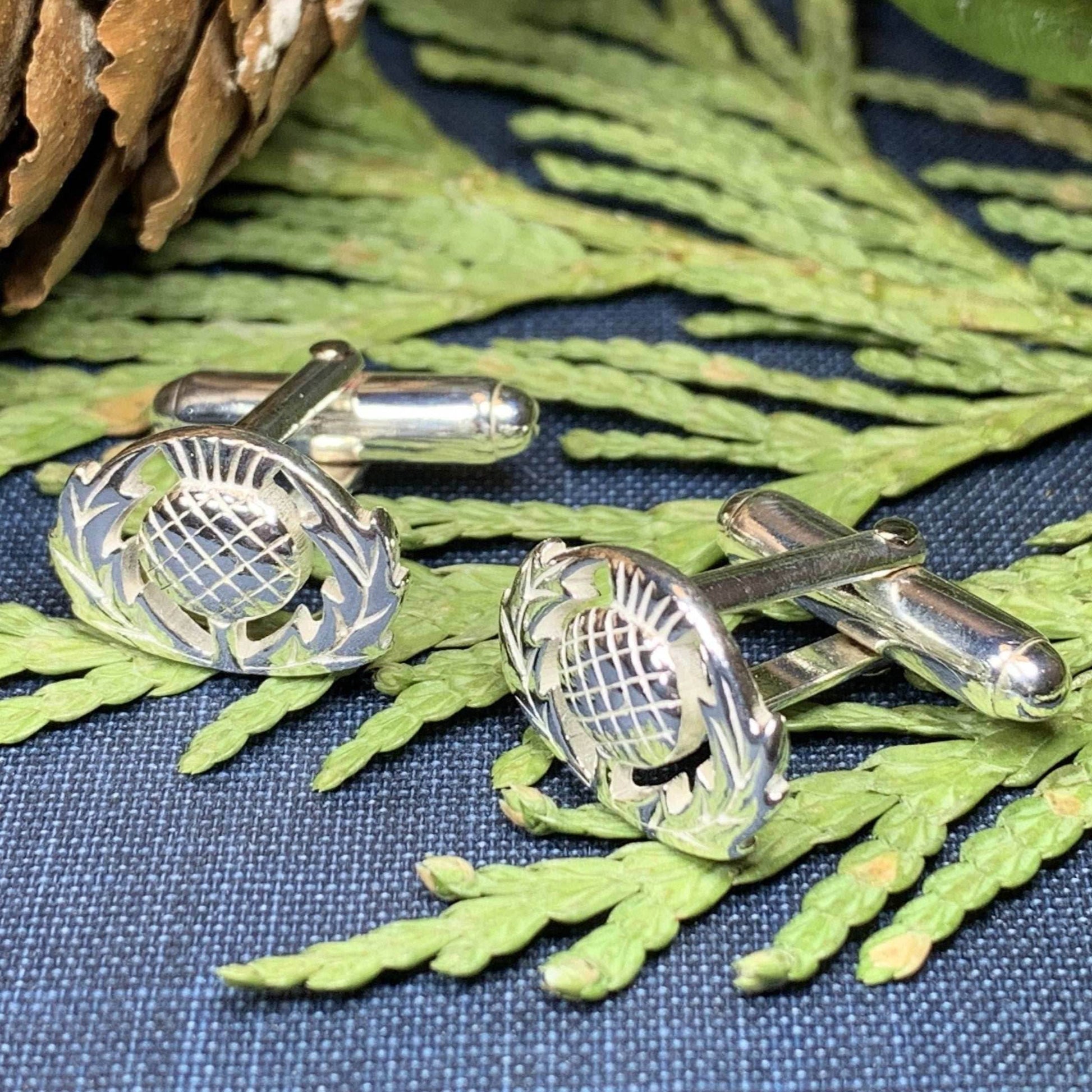 Alba Thistle Cuff Links - 