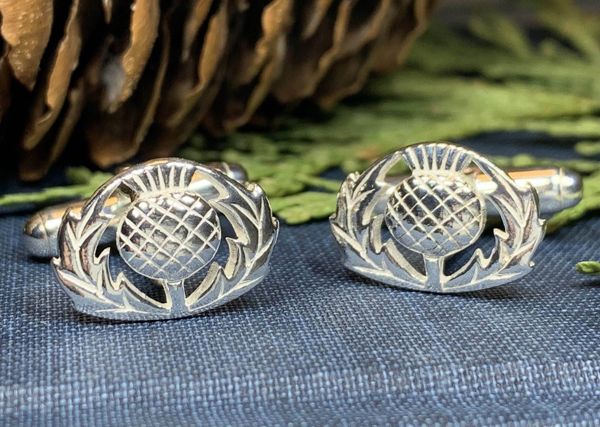 Alba Thistle Cuff Links - 