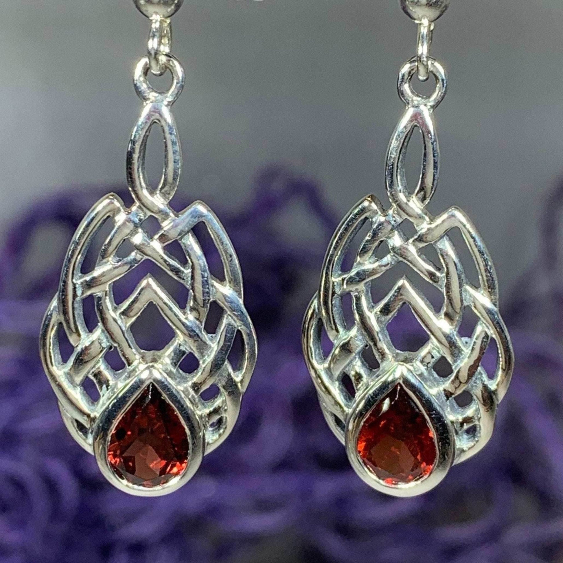 Abria Celtic Knot Earrings - Amethyst