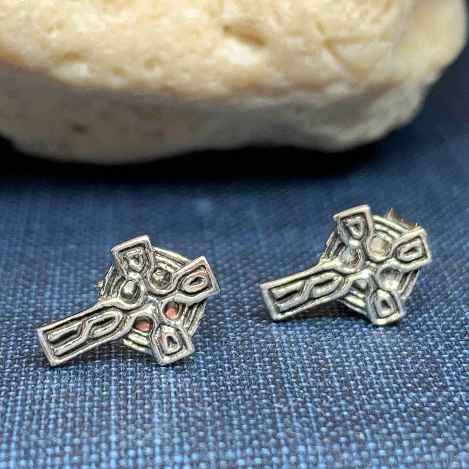 Celtic Cross Stud Earrings - 