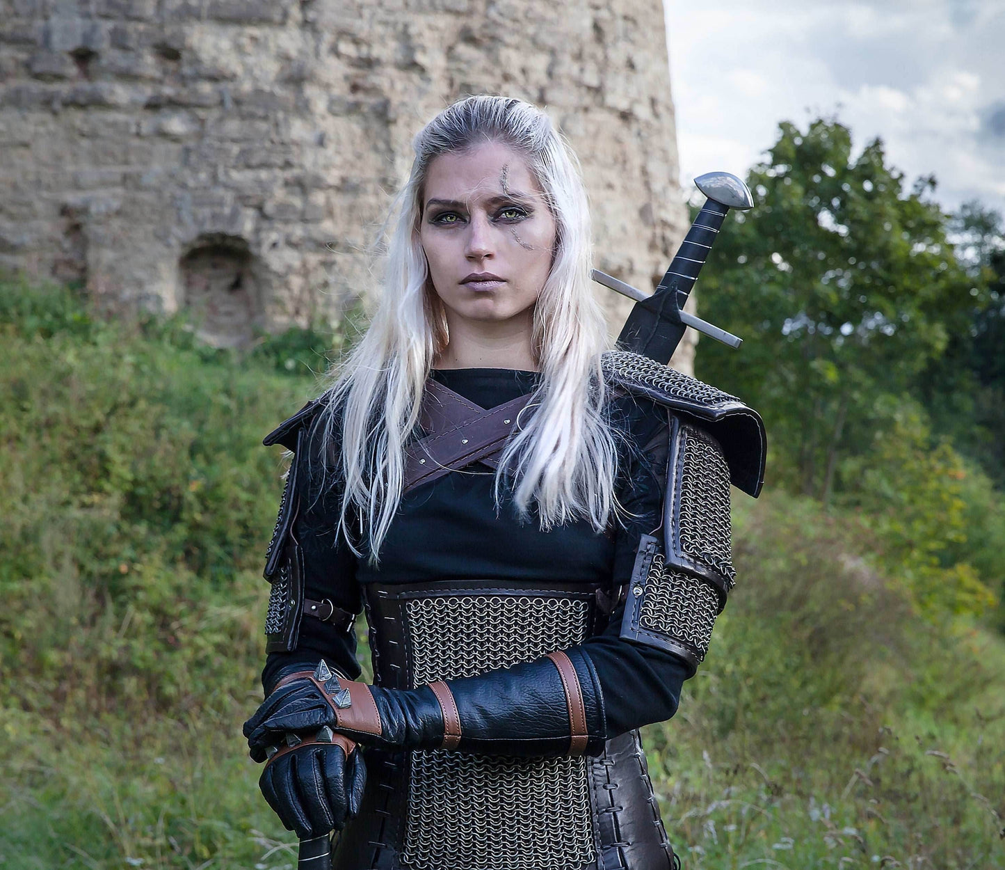 Witcher Leather Gloves (Witcher s2) - one right-hand glove / Brown (as on photo)