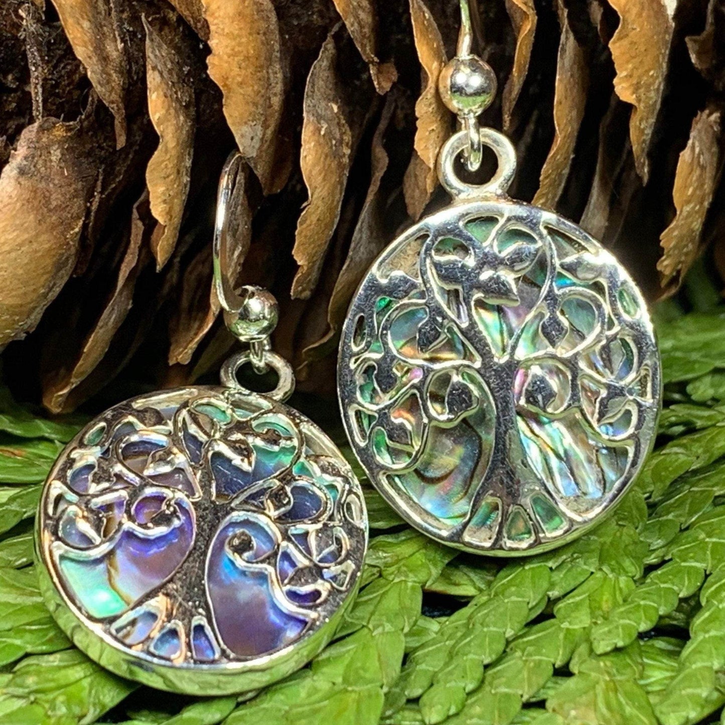 Domhainn Tree of Life Earrings - Abalone Shell