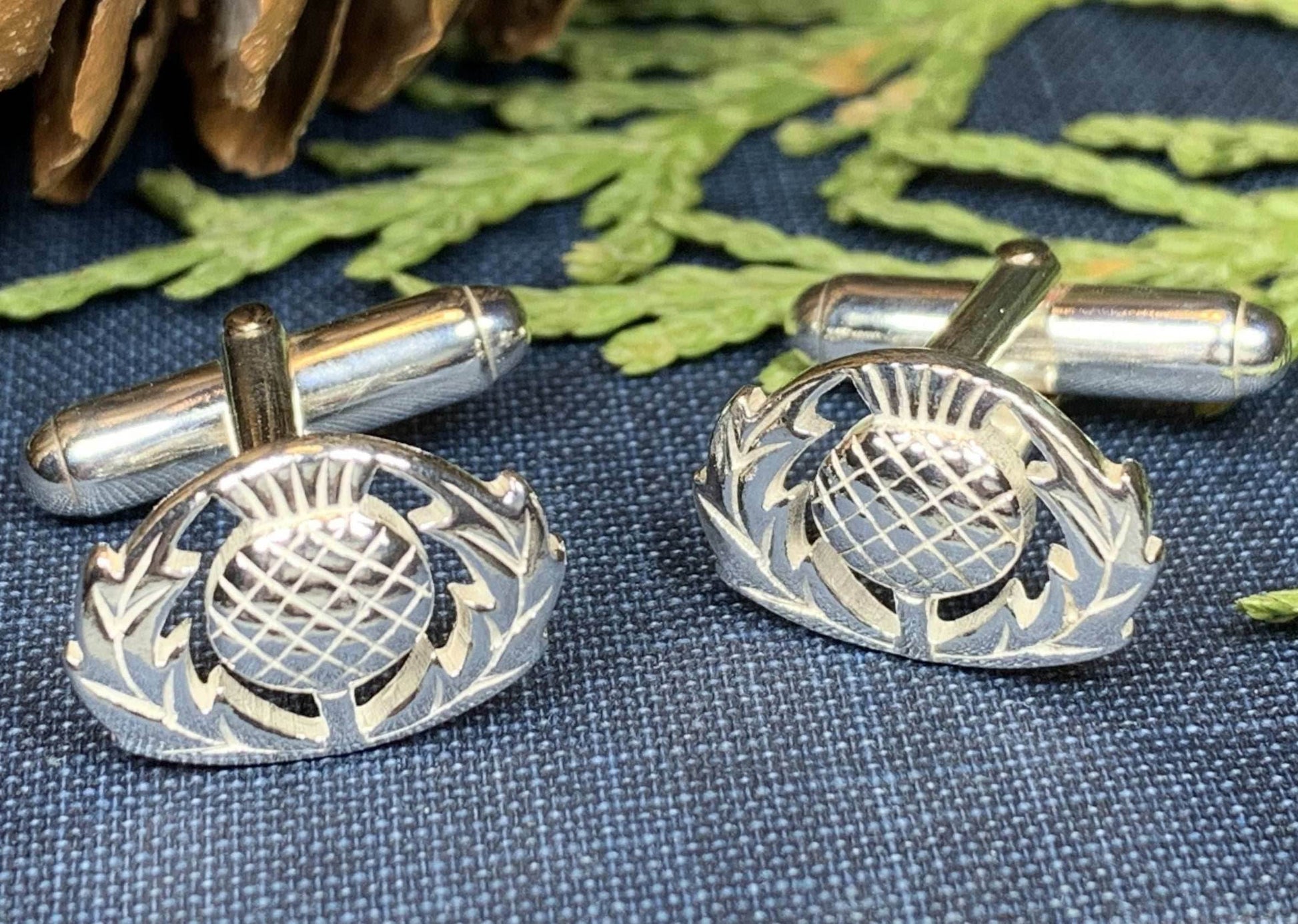 Alba Thistle Cuff Links - 