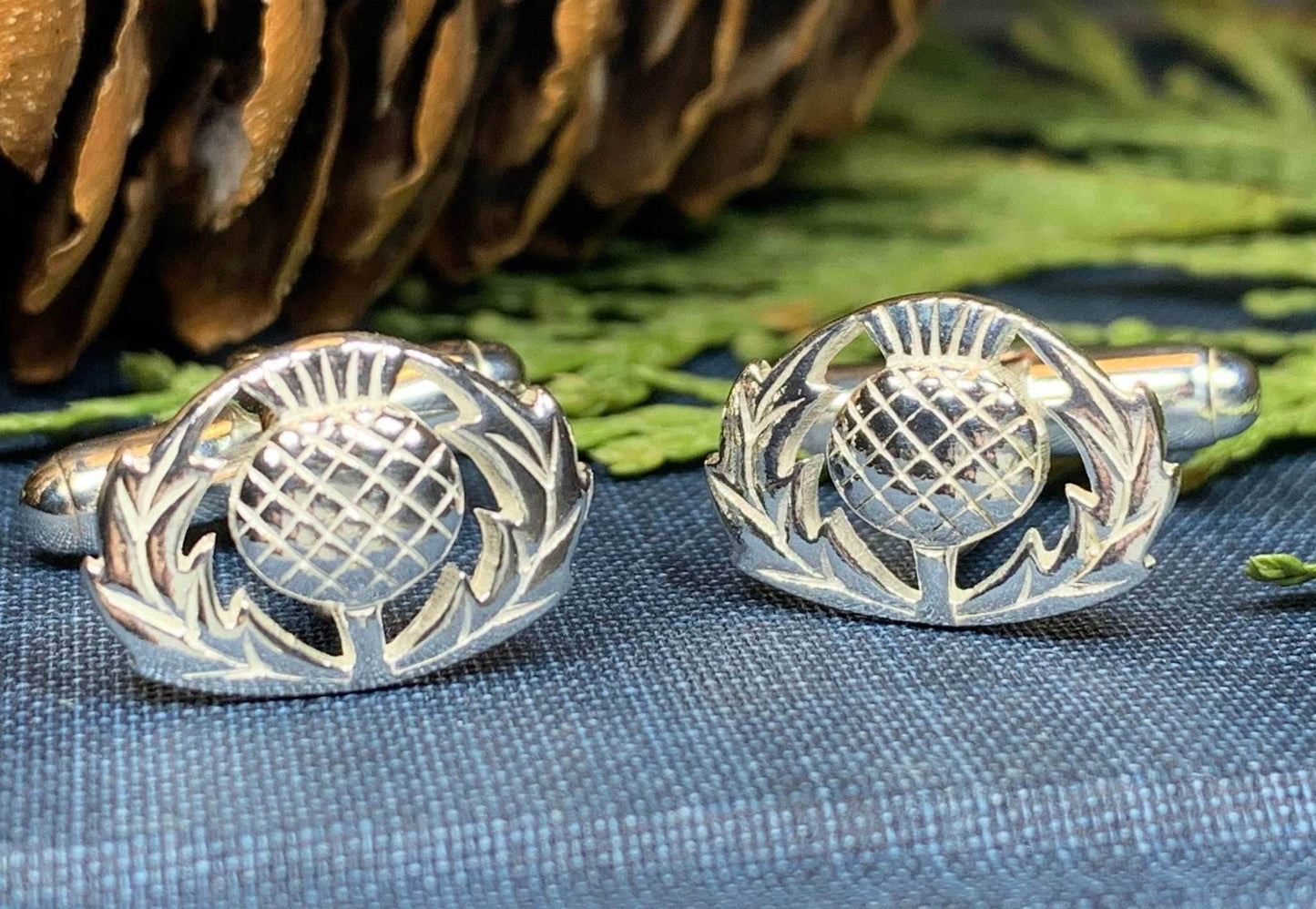 Alba Thistle Cuff Links - 