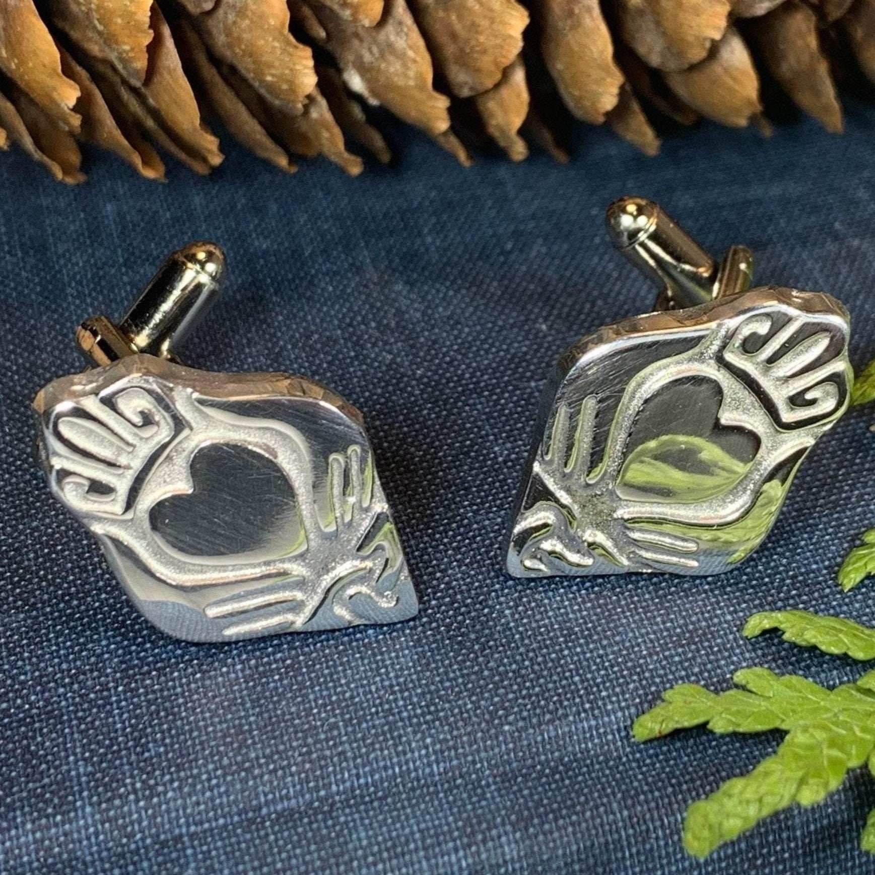 Modern Claddagh Cuff Links - 