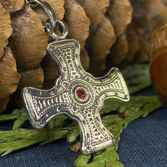 Saint Cuthbert Celtic Cross Necklace - 18