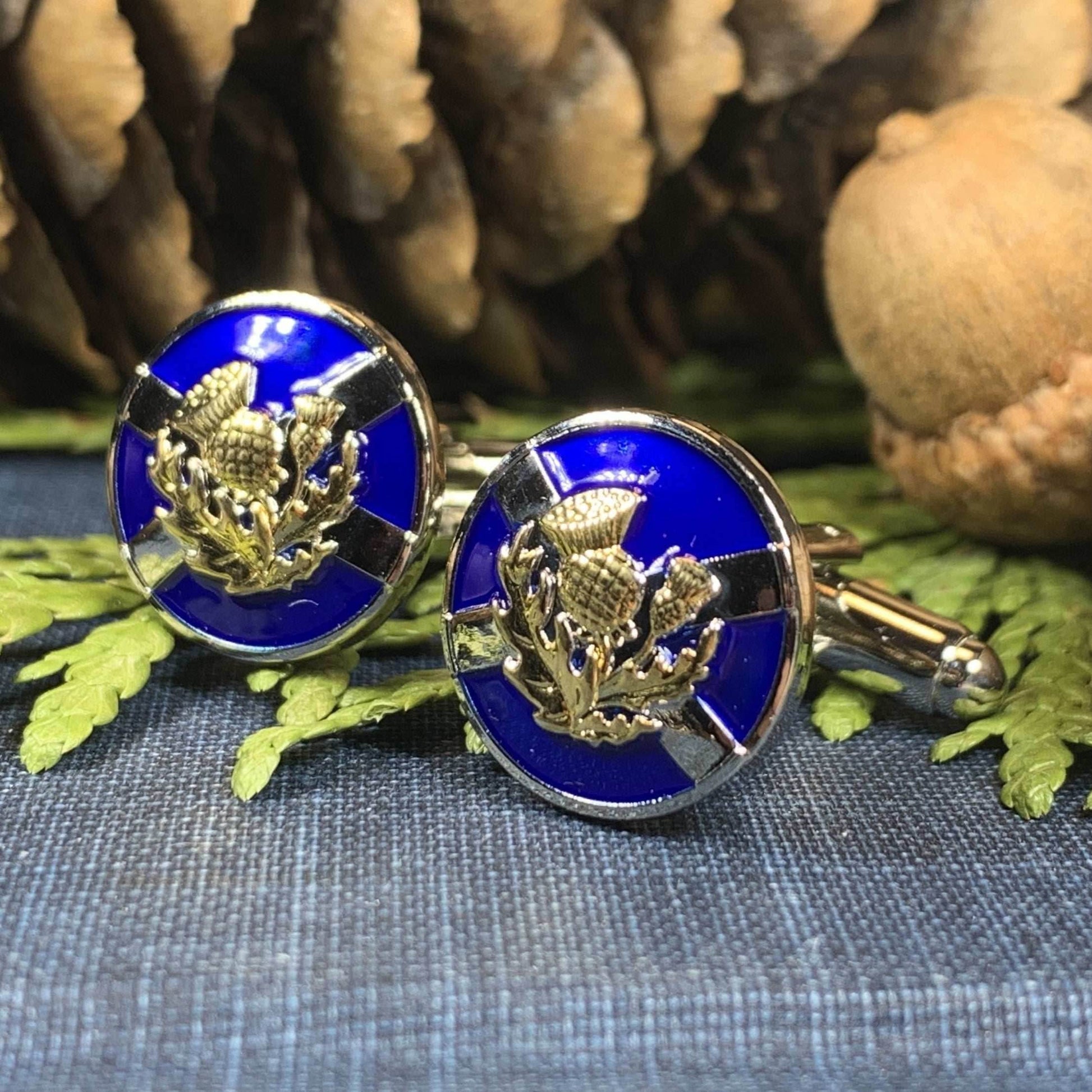 Saltire Thistle Cuff Links - 