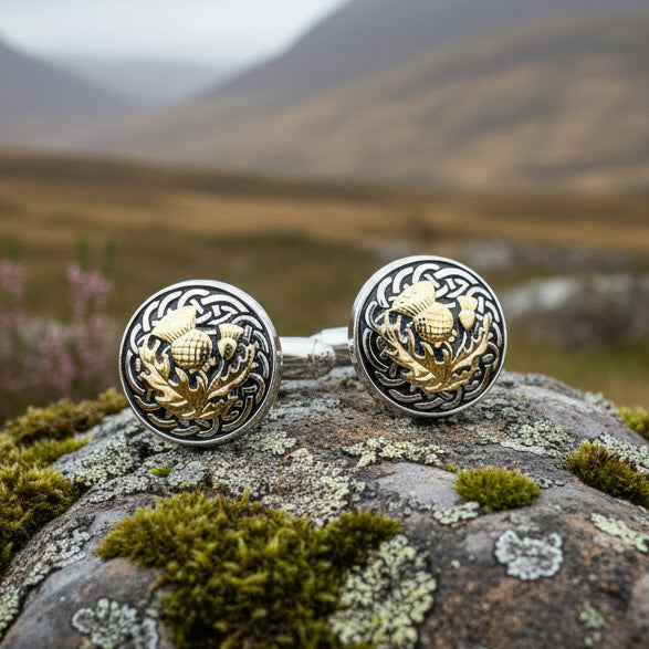 Golden Thistle Cuff Links