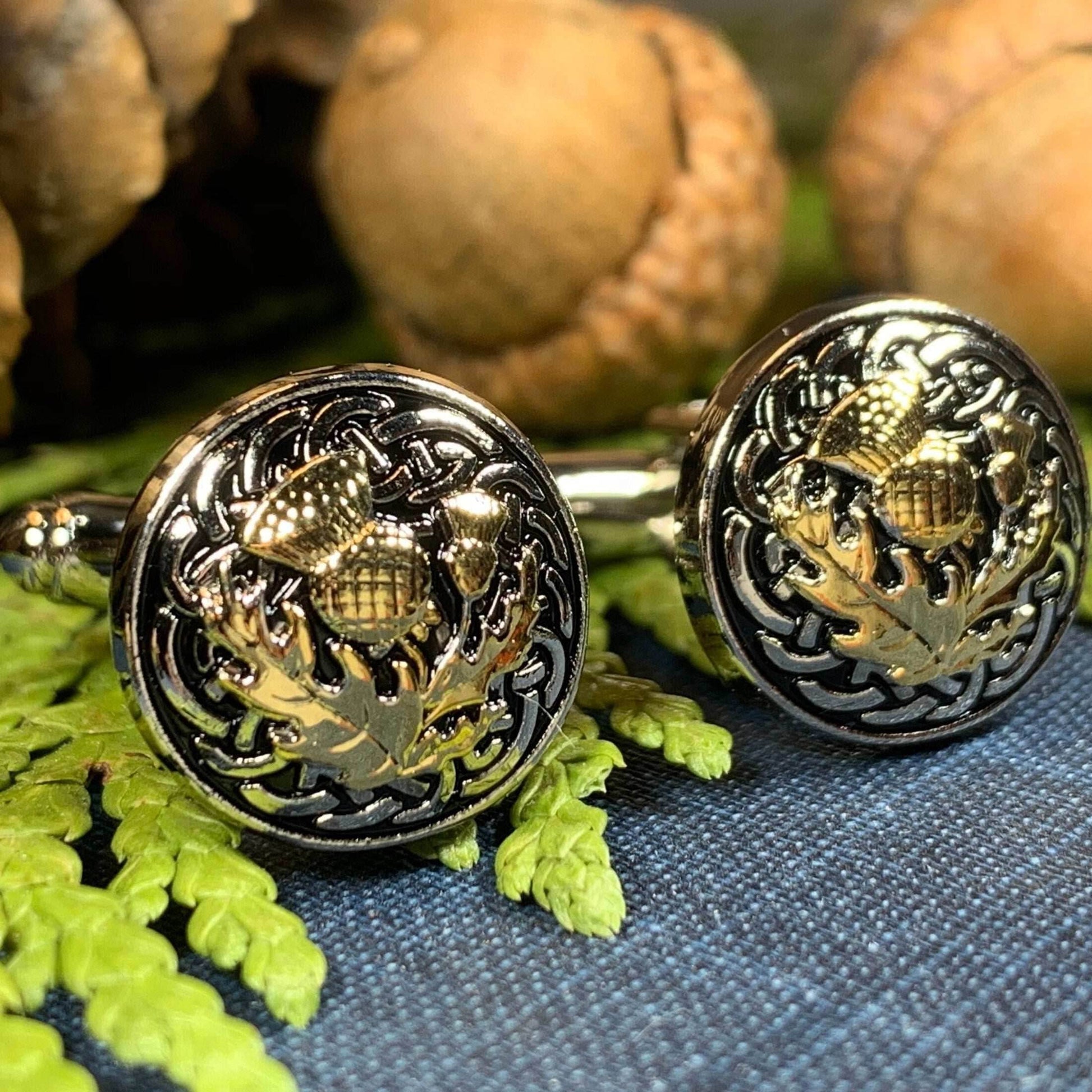 Golden Thistle Cuff Links - 