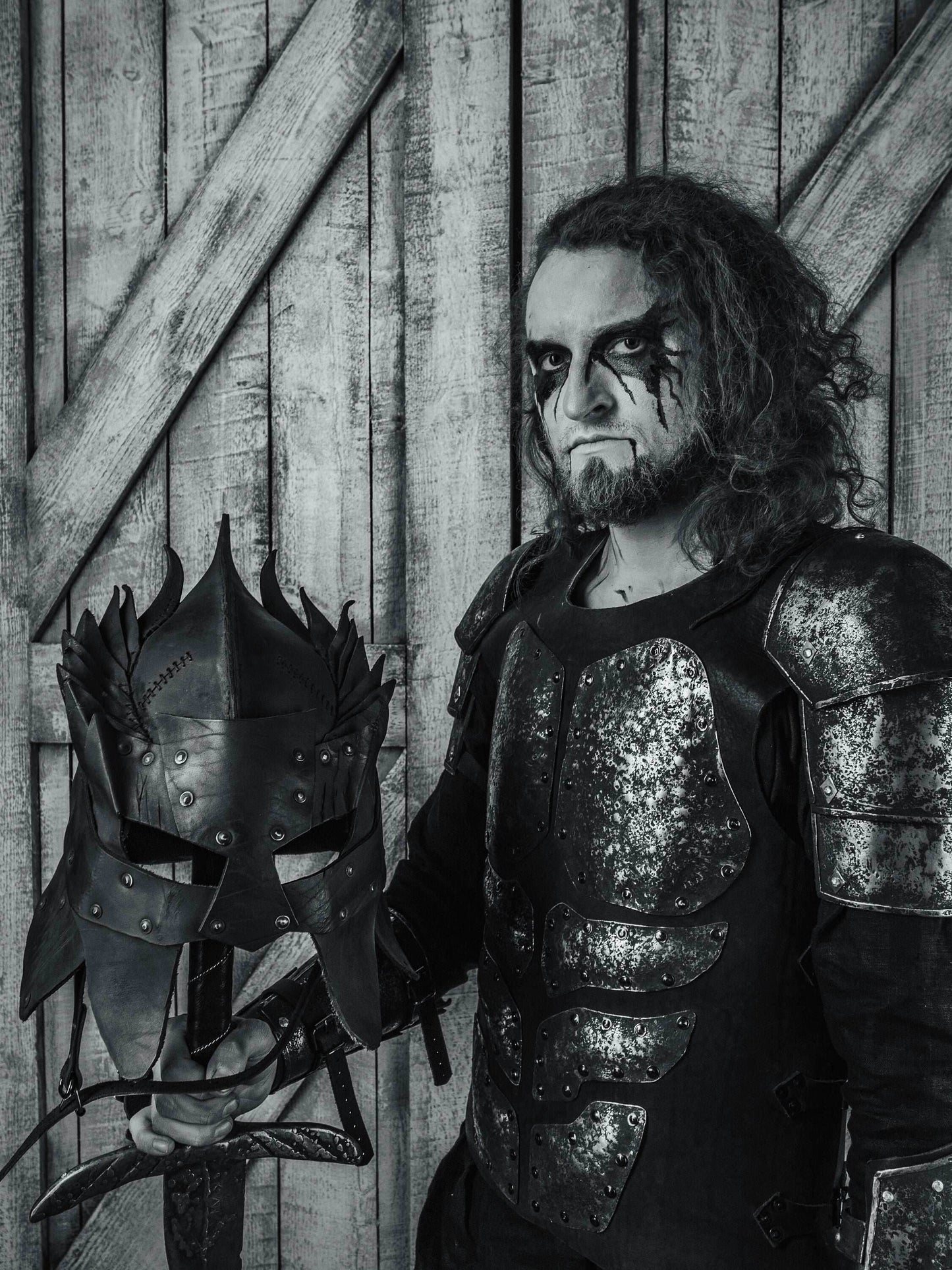 Viking battle helmet (Head Hunter) - XS / Brown (as on foto)