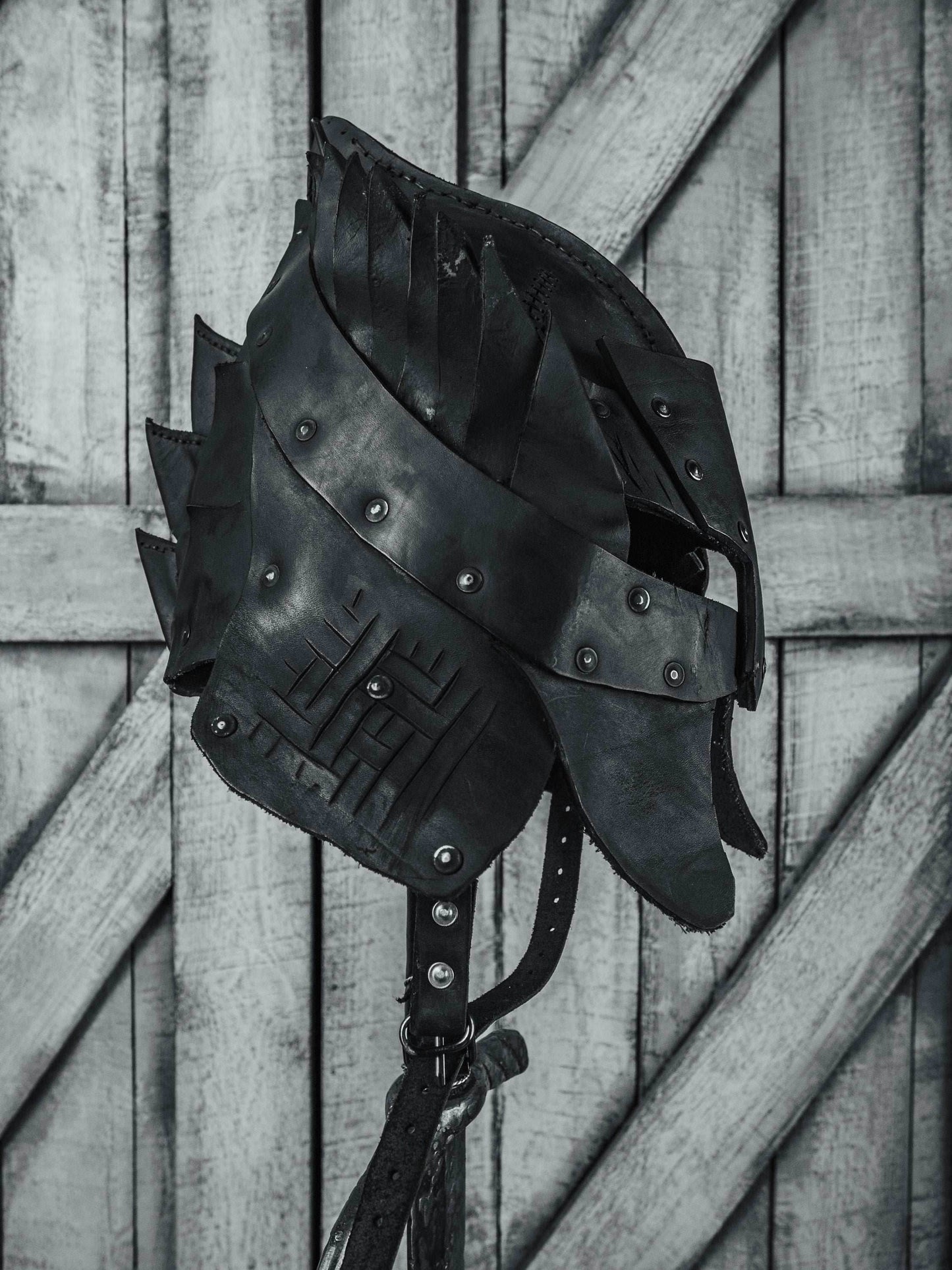 Viking battle helmet (Head Hunter) - XS / Brown (as on foto)