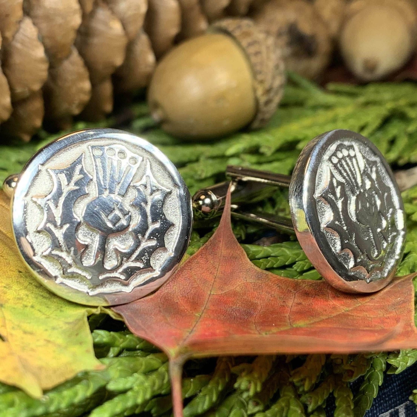 Brave Thistle Cuff Links - 