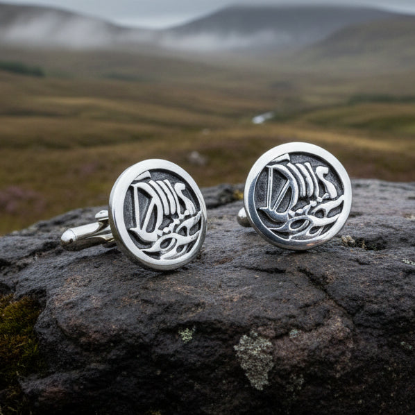 Viking Ship Pewter Cuff Links