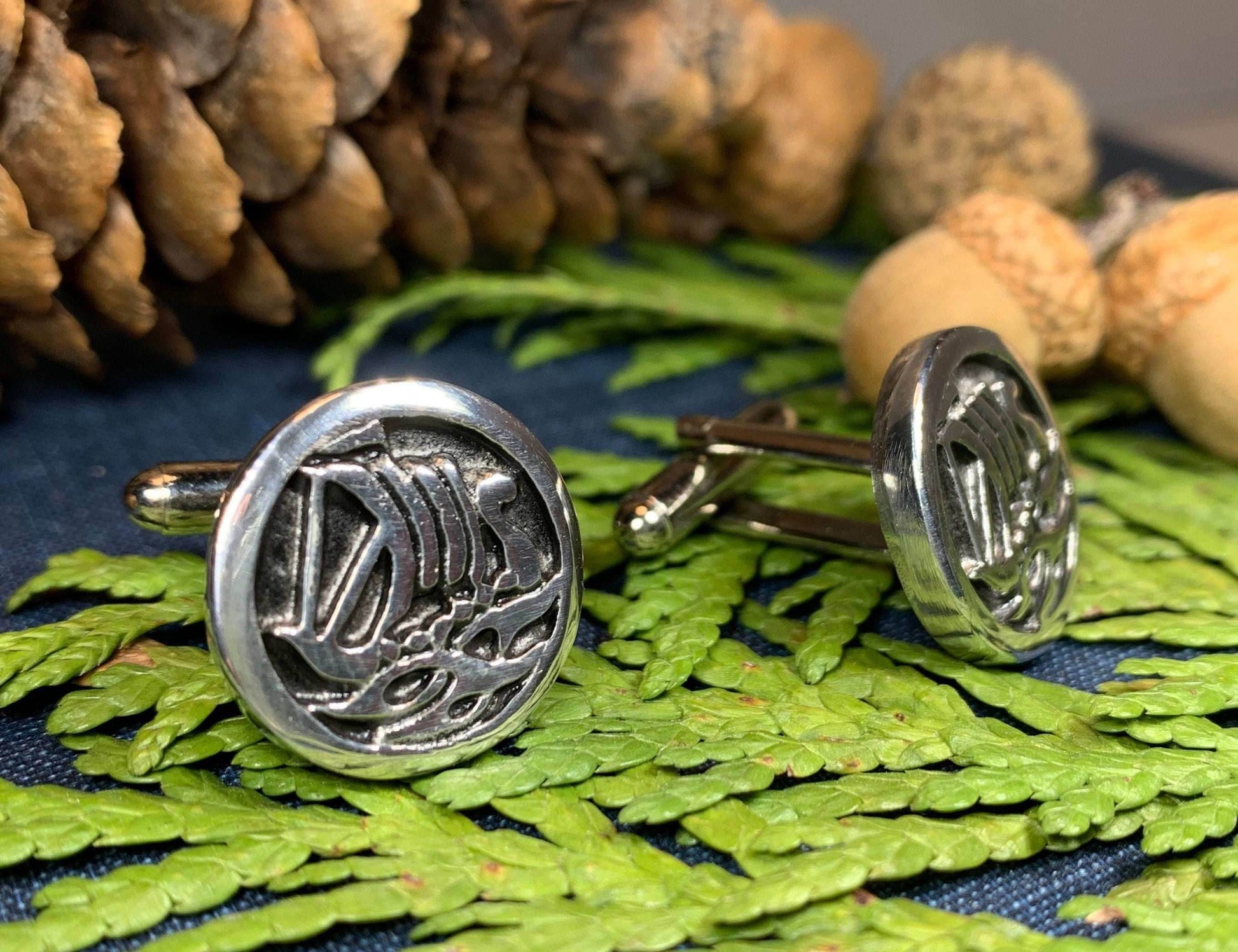 Viking Ship Pewter Cuff Links - 