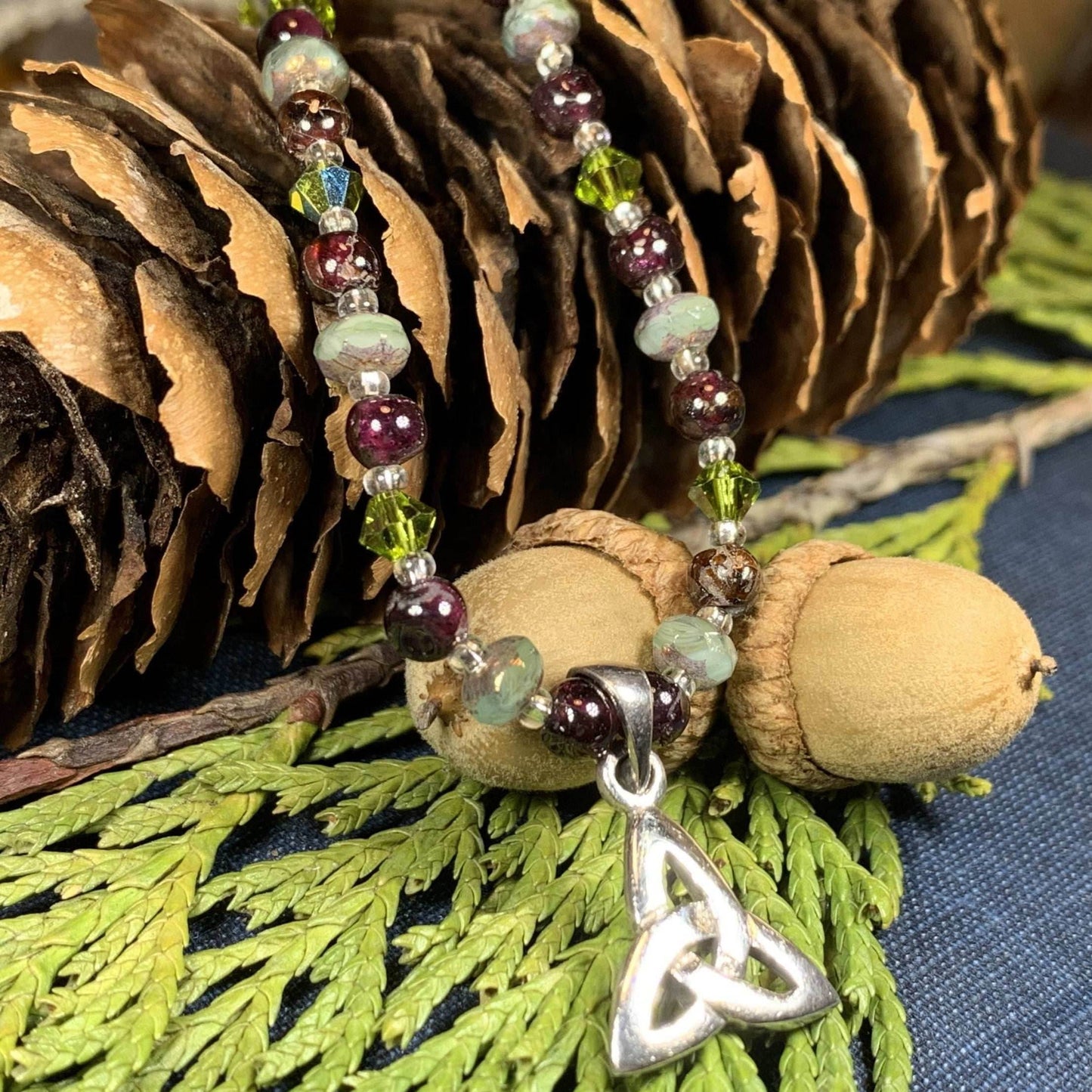 Wine & Roses Trinity Knot Necklace - 17 inch