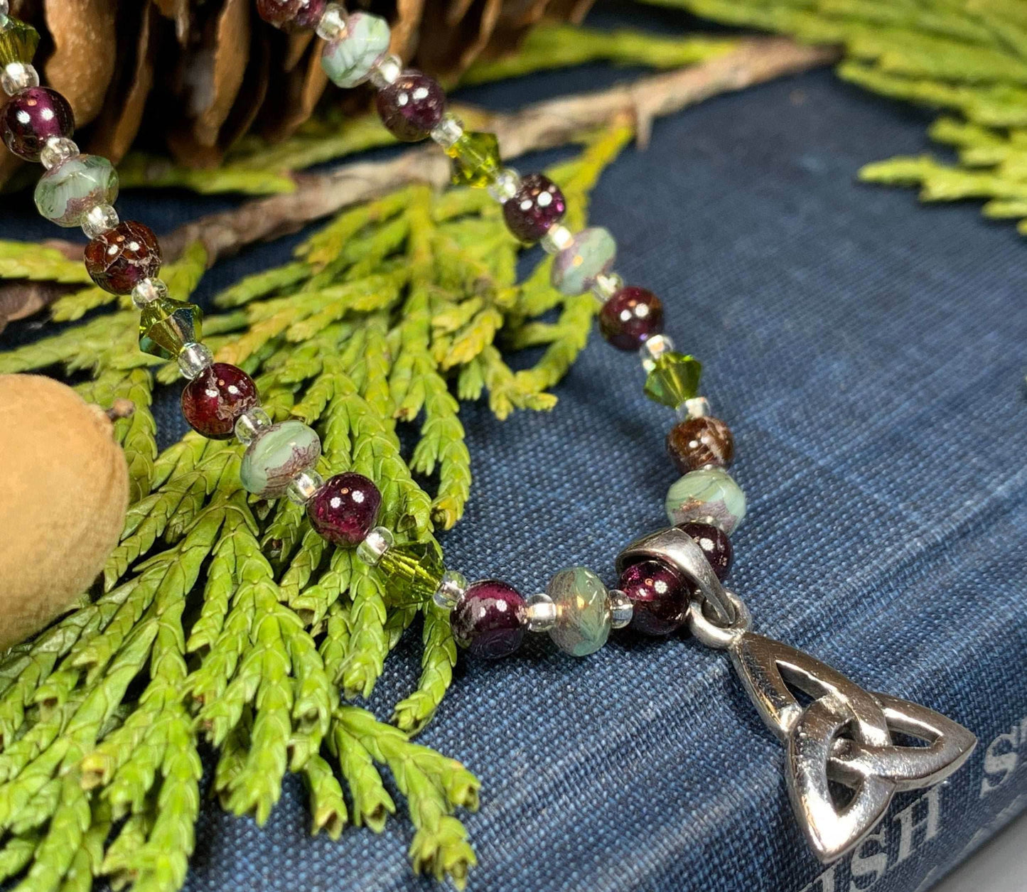 Wine & Roses Trinity Knot Necklace - 17 inch