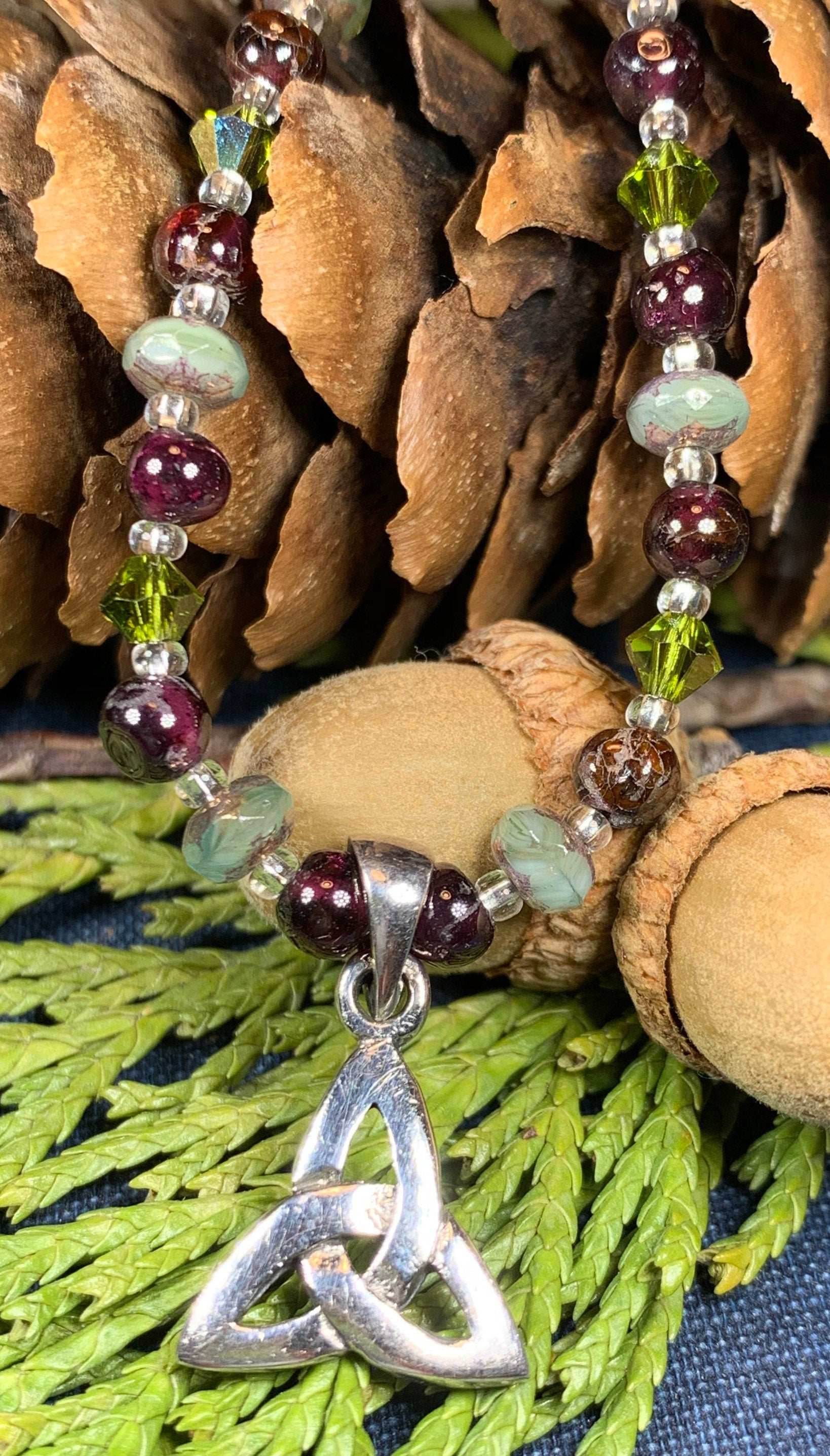 Wine & Roses Trinity Knot Necklace - 17 inch