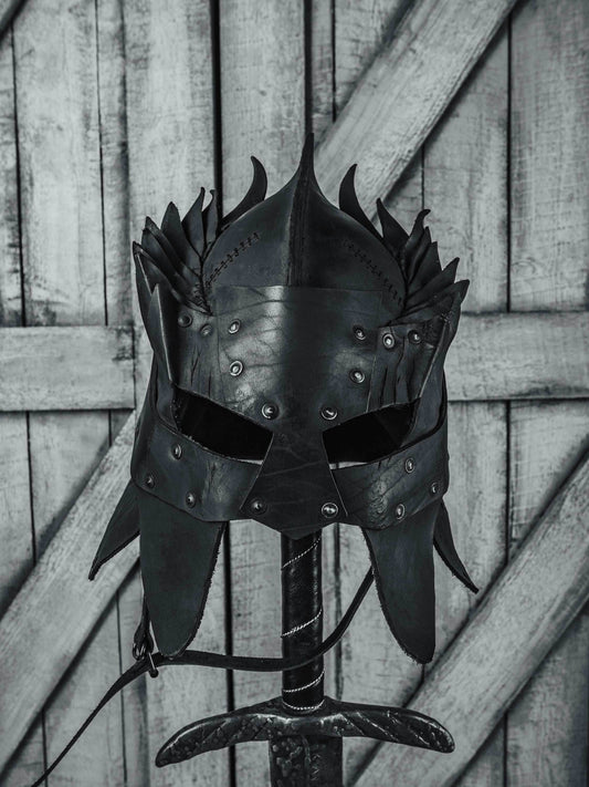 Viking battle helmet (Head Hunter) - XS / Brown (as on foto)