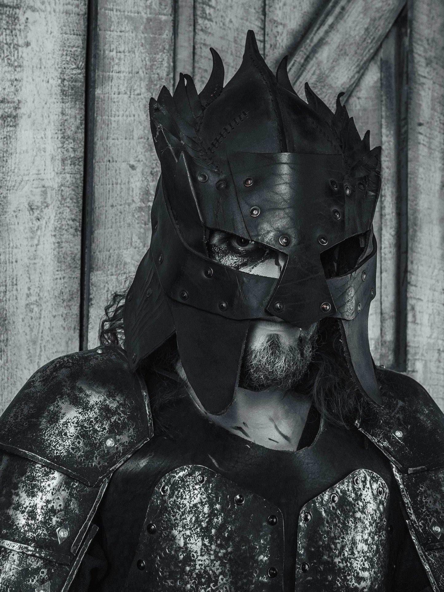 Viking battle helmet (Head Hunter) - XS / Brown (as on foto)