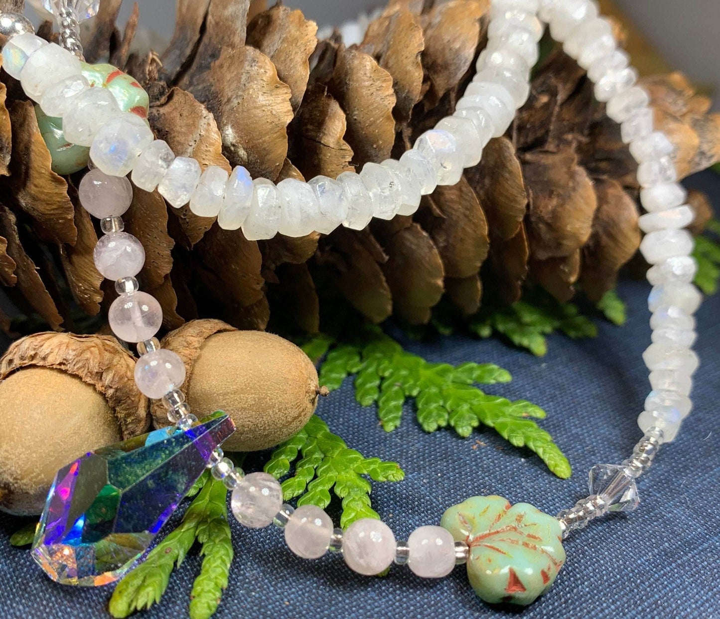 Highland Seasons Crystal Necklace - Moonstone/amethyst