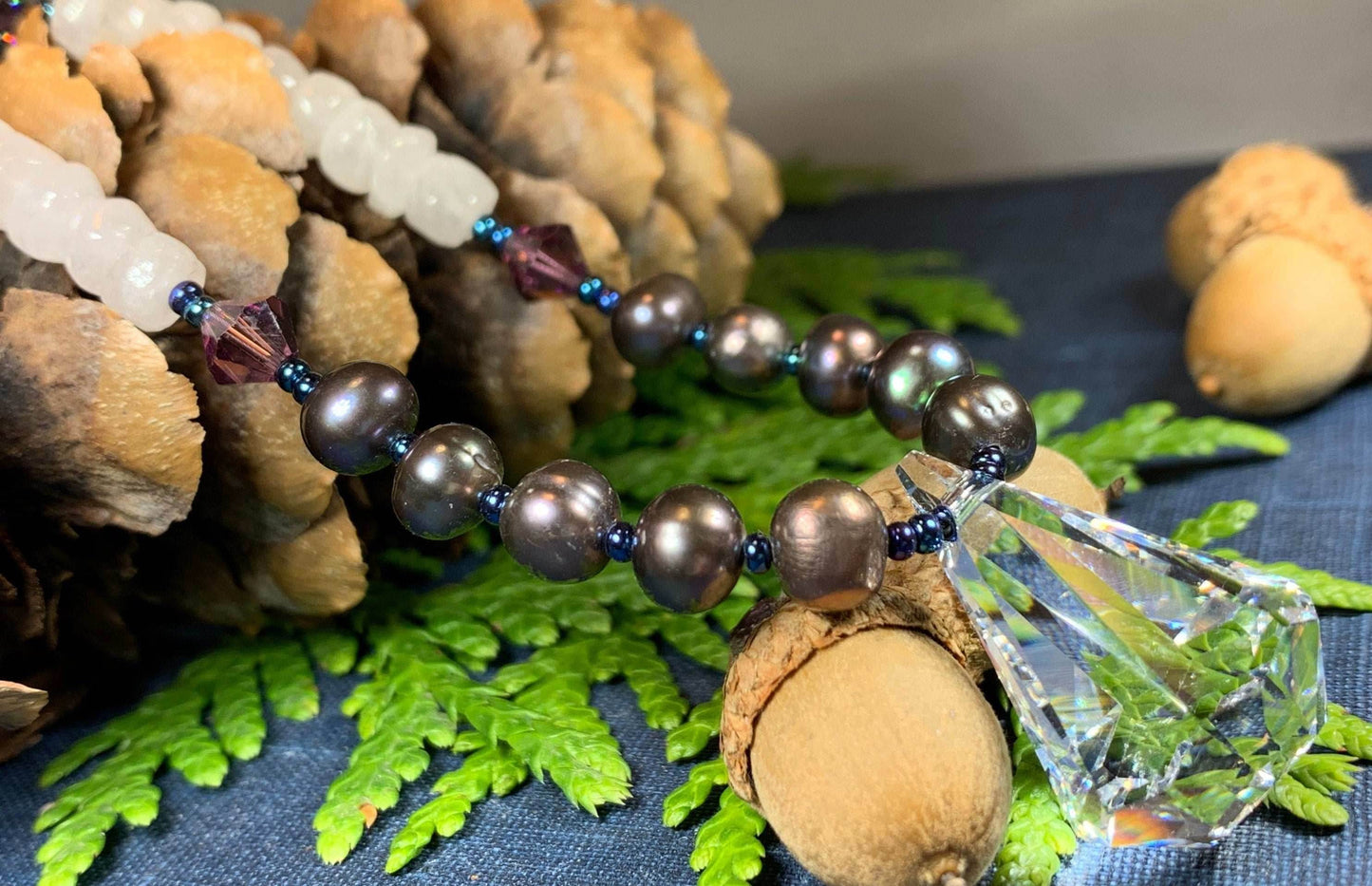 Highland Seasons Crystal Necklace - Moonstone/amethyst