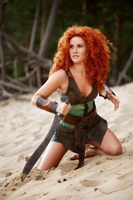 Women's Amazon leather costume - Only tunic / XXS