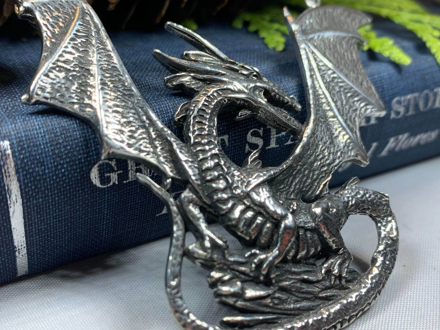 Tressach Pewter Dragon Necklace - 