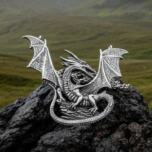 Tressach Pewter Dragon Necklace