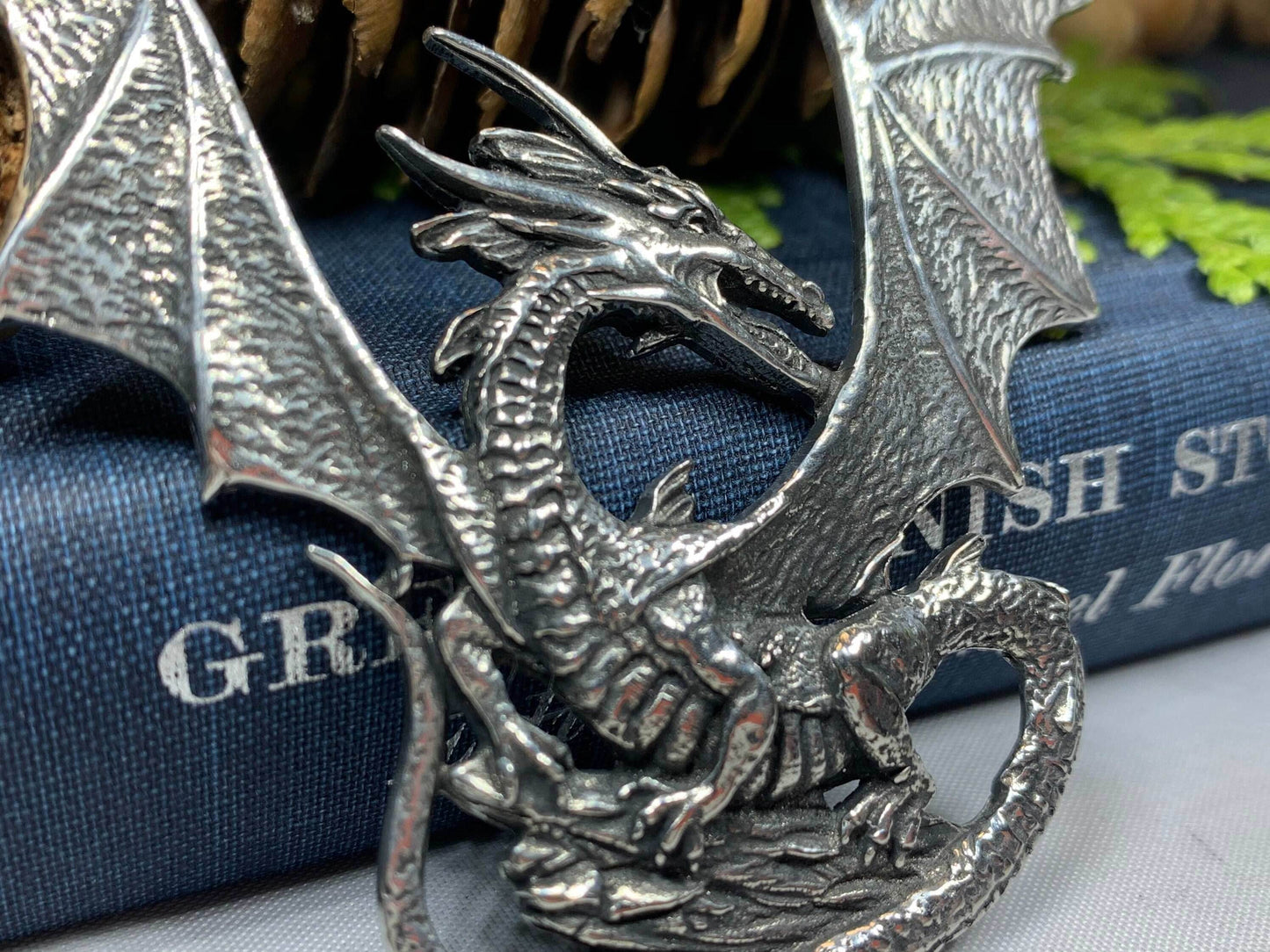 Tressach Pewter Dragon Necklace - 