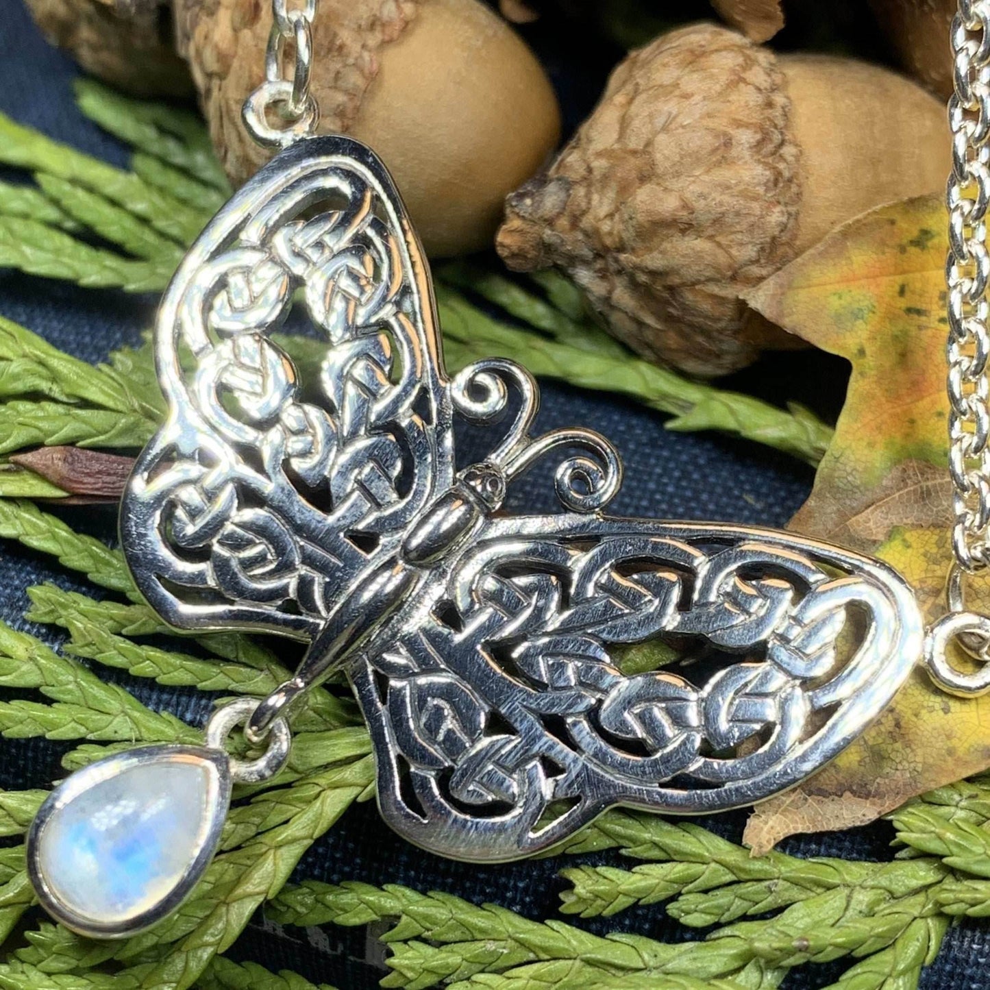 Celtic Butterfly Necklace - Moonstone