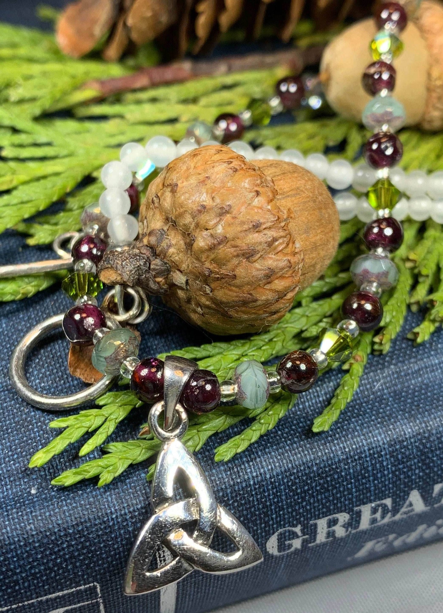 Wine & Roses Trinity Knot Necklace - 17 inch