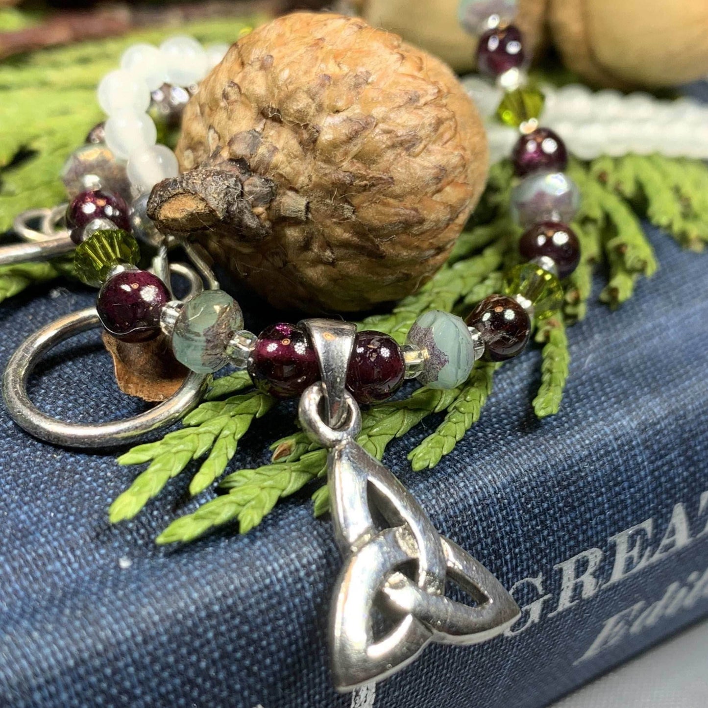 Wine & Roses Trinity Knot Necklace - 17 inch