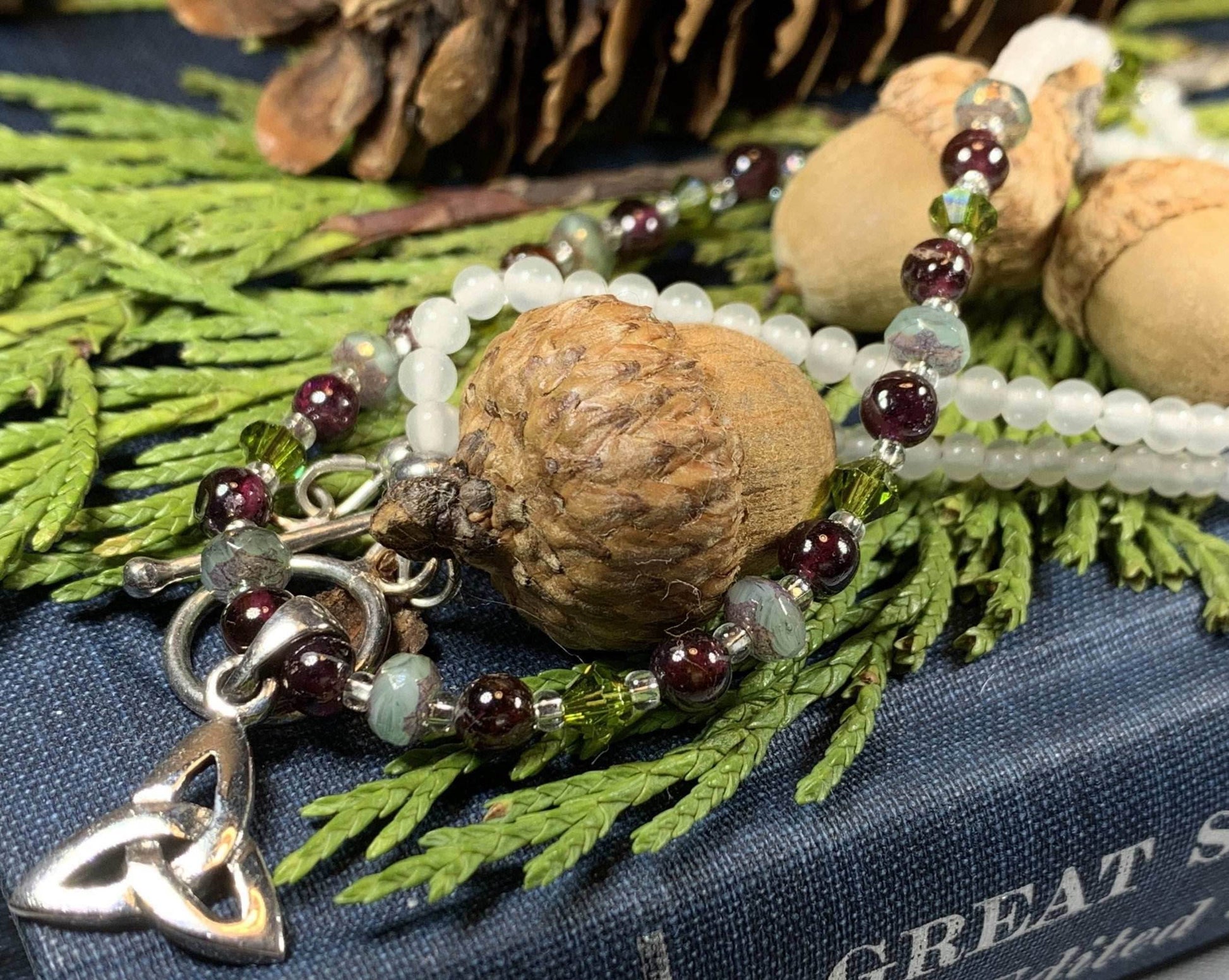 Wine & Roses Trinity Knot Necklace - 17 inch