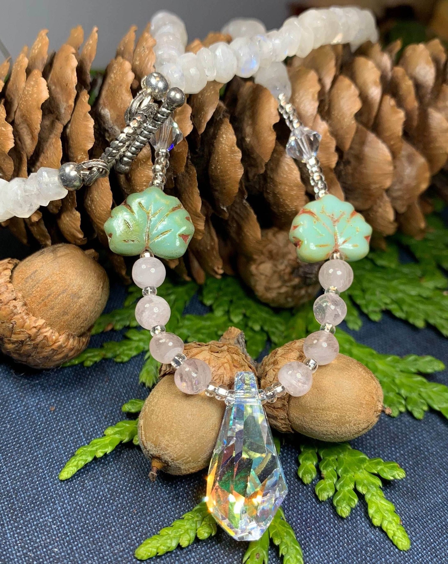 Highland Seasons Crystal Necklace - Moonstone/amethyst