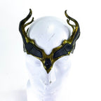 Masquerade Crown of Handmade Genuine Leather in Green and Black - 