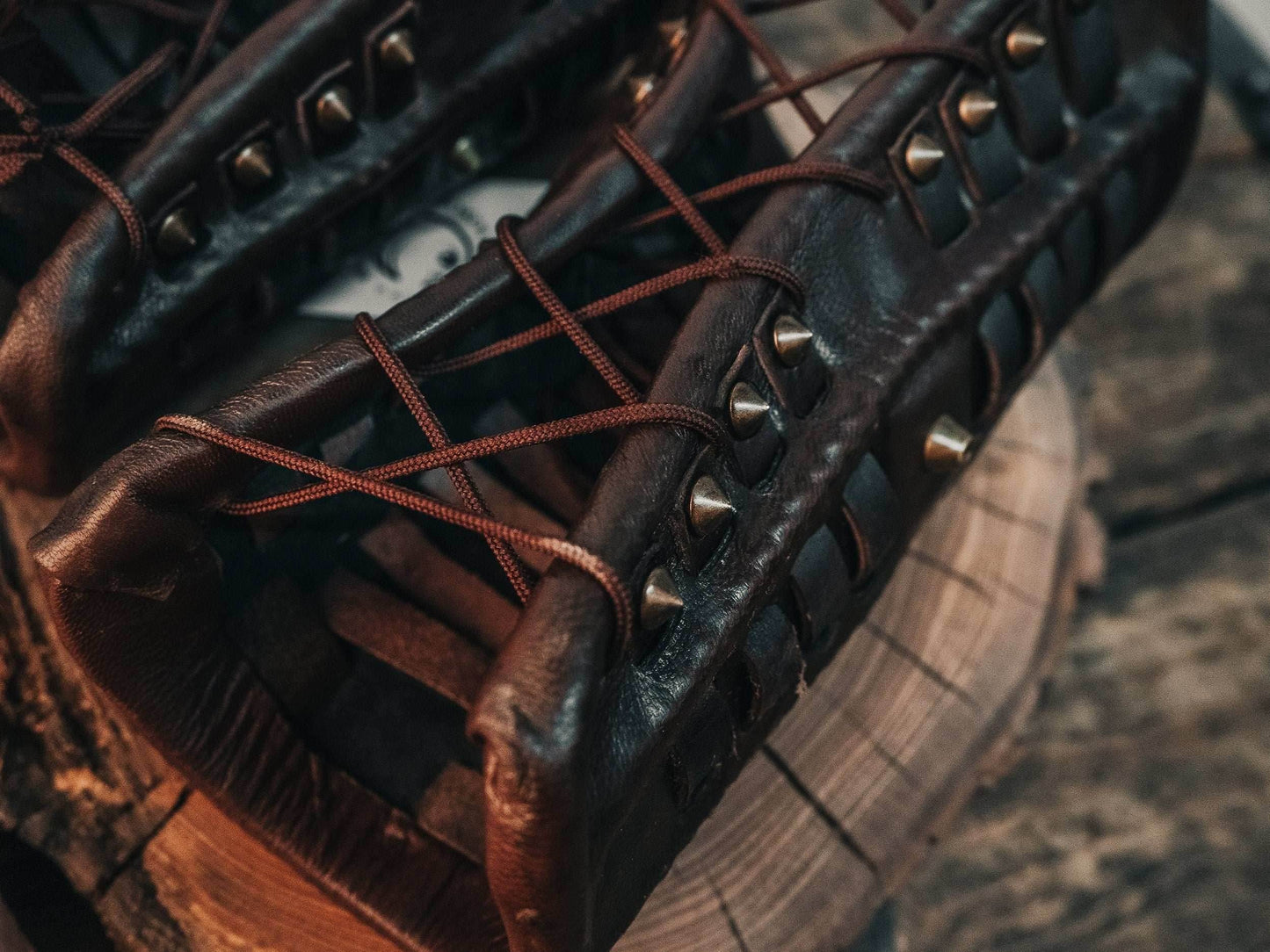 Medieval viking bracers - for one hand / brown (as on photo)