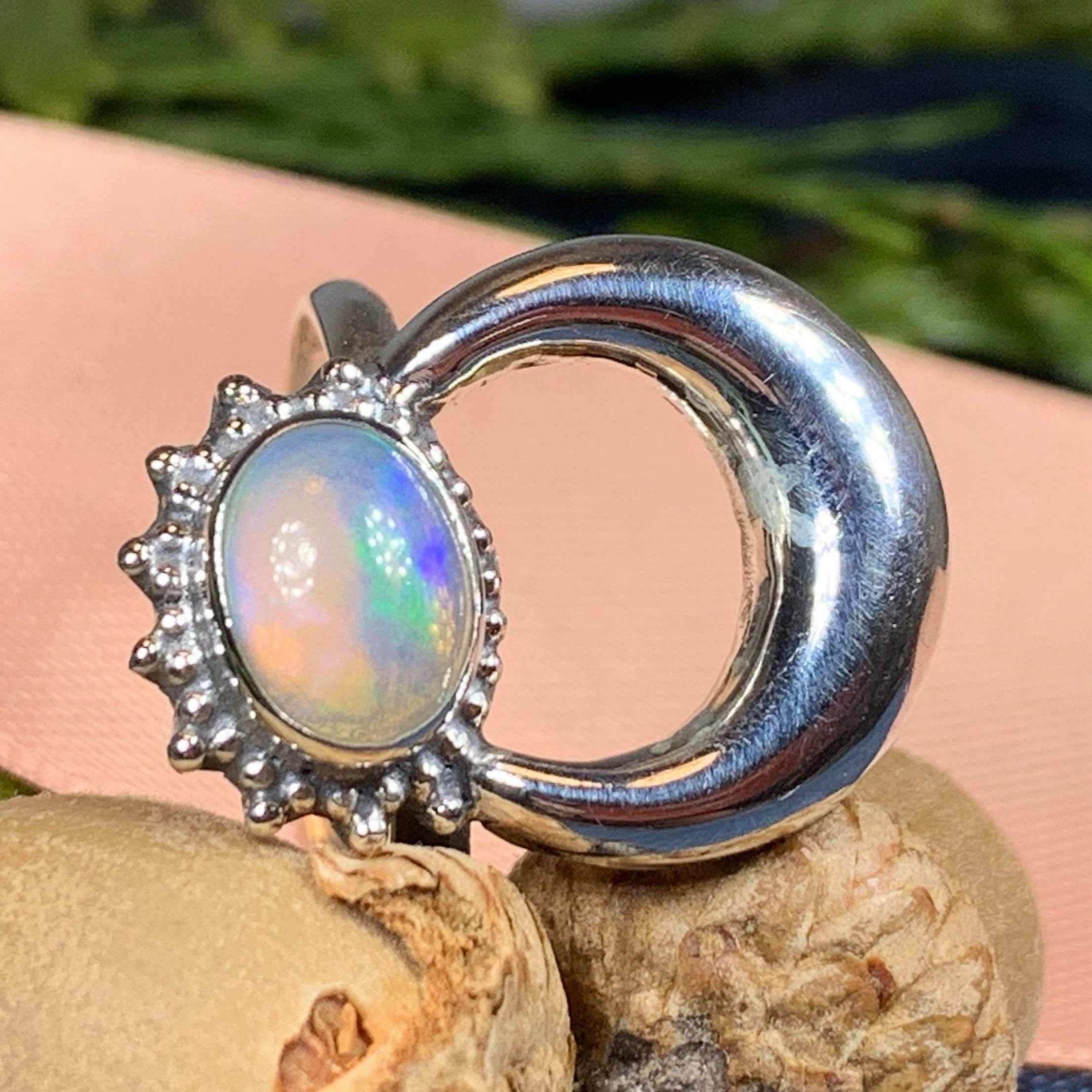 Radiant Crescent Moon Ring