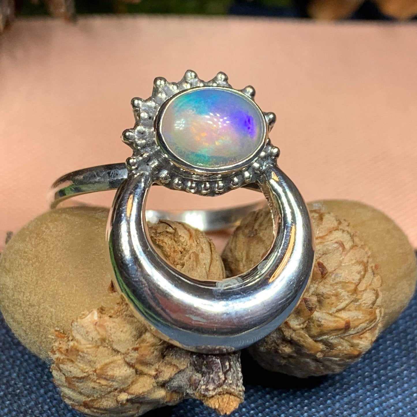 Radiant Crescent Moon Ring