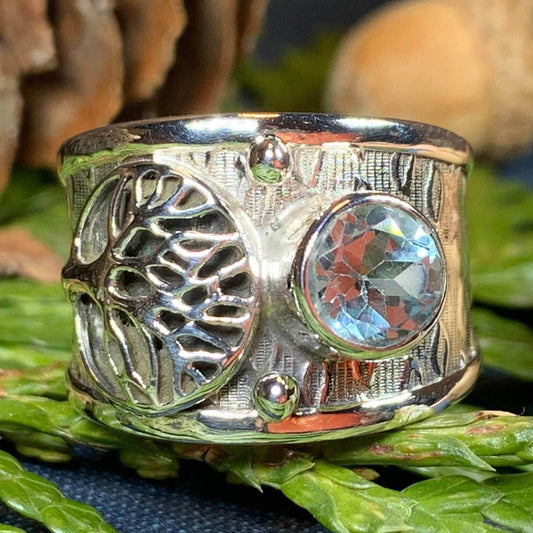 Earth Mother Tree of Life Ring - 7 / Topaz