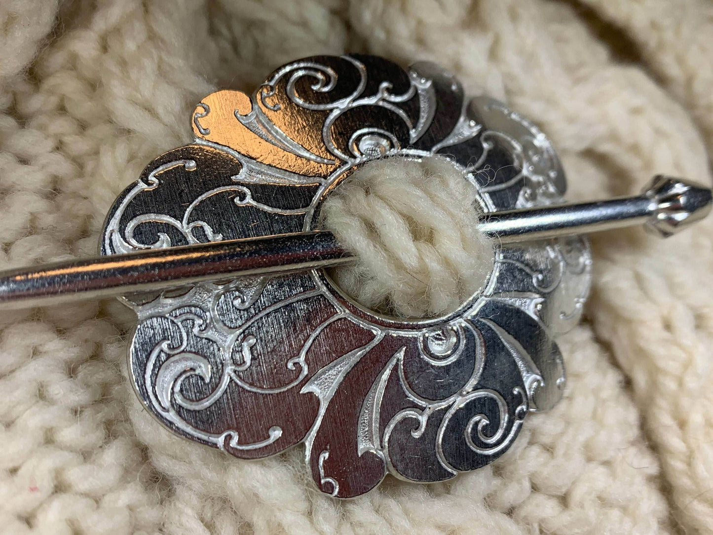 Celtic Flower Scarf Ring - 