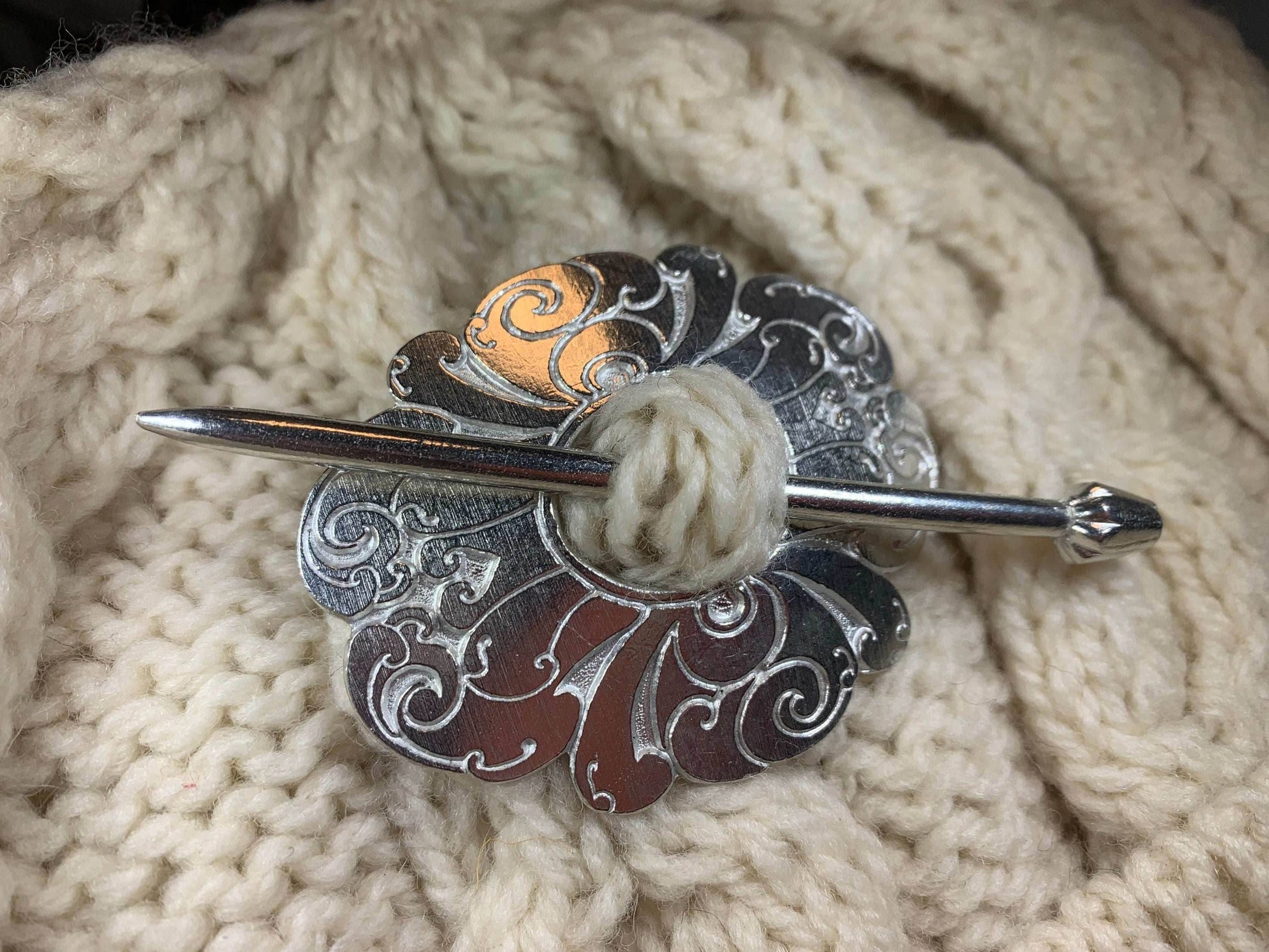 Celtic Flower Scarf Ring - 