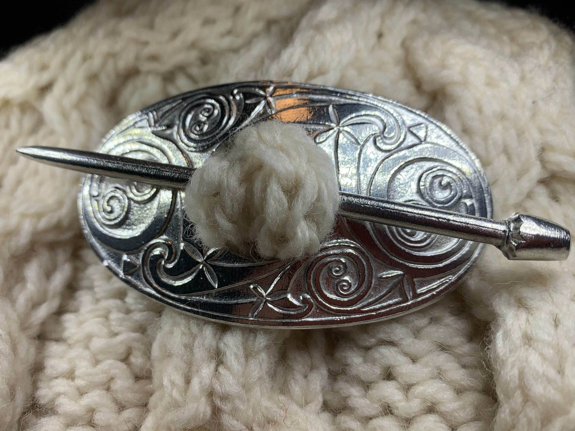 Celtic Oval Scarf Ring - 