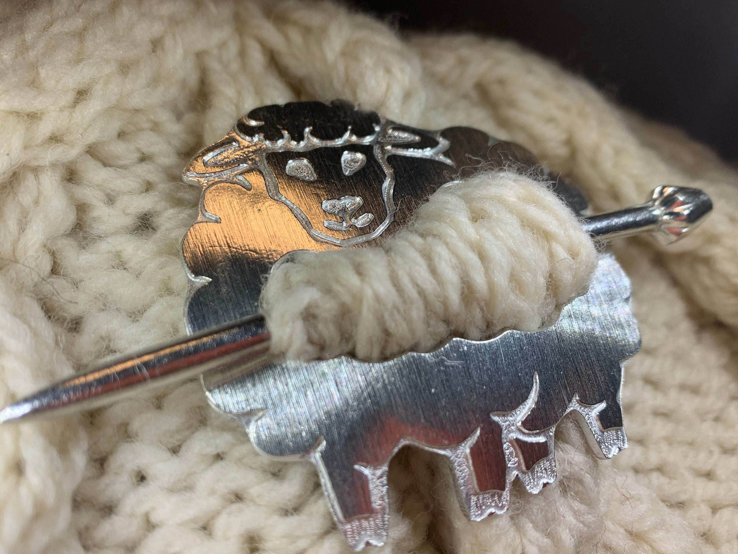 Wooly Sheep Scarf Ring - 