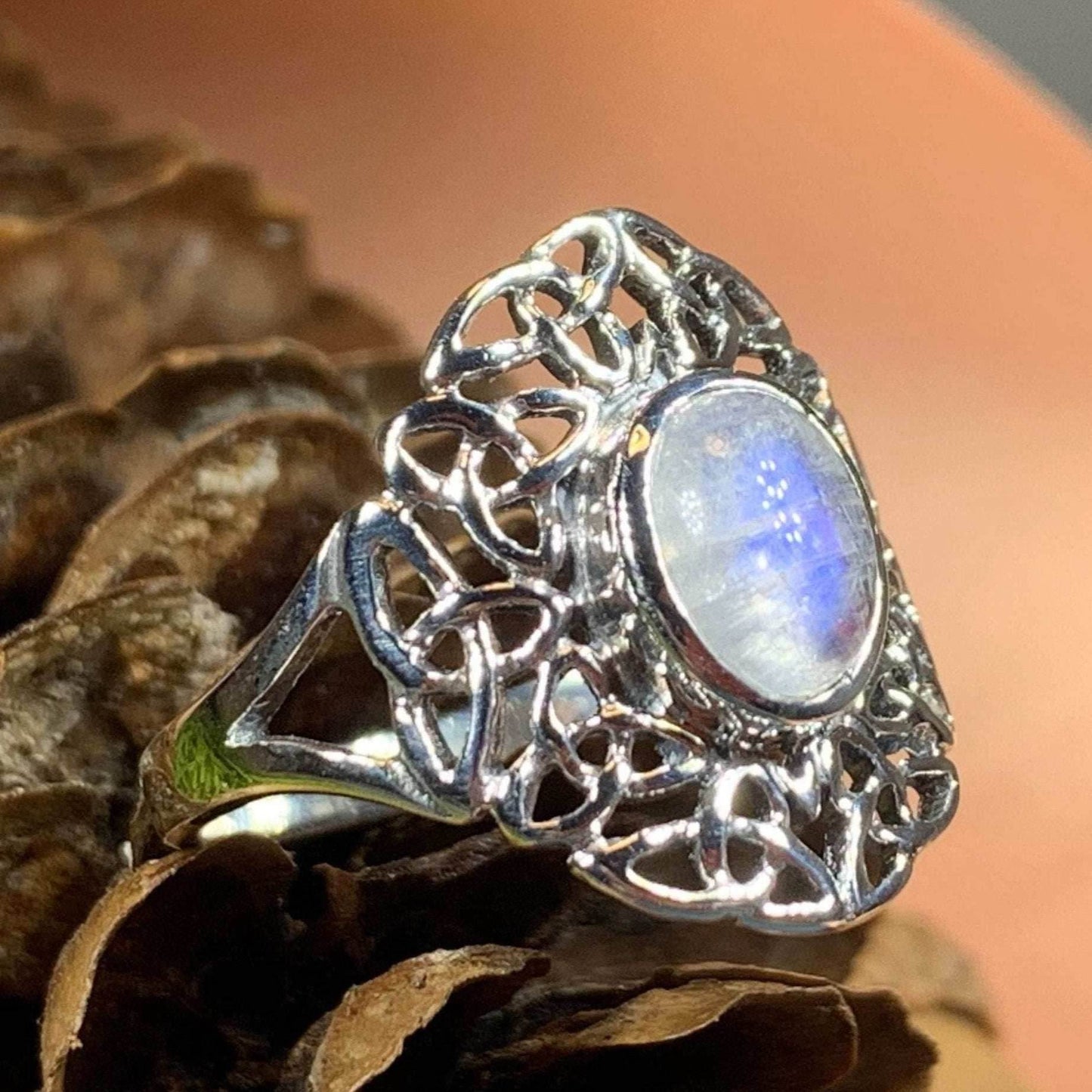 Celtic Starglow Moonstone Ring - 5