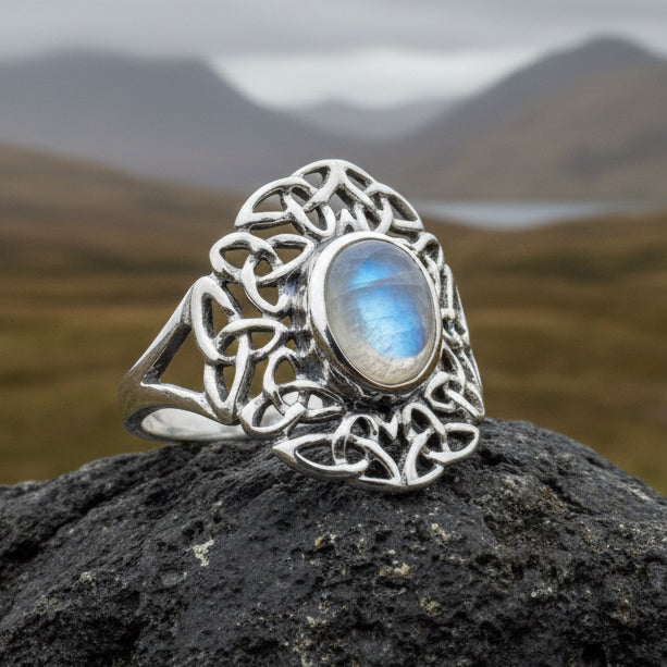 Celtic Starglow Moonstone Ring